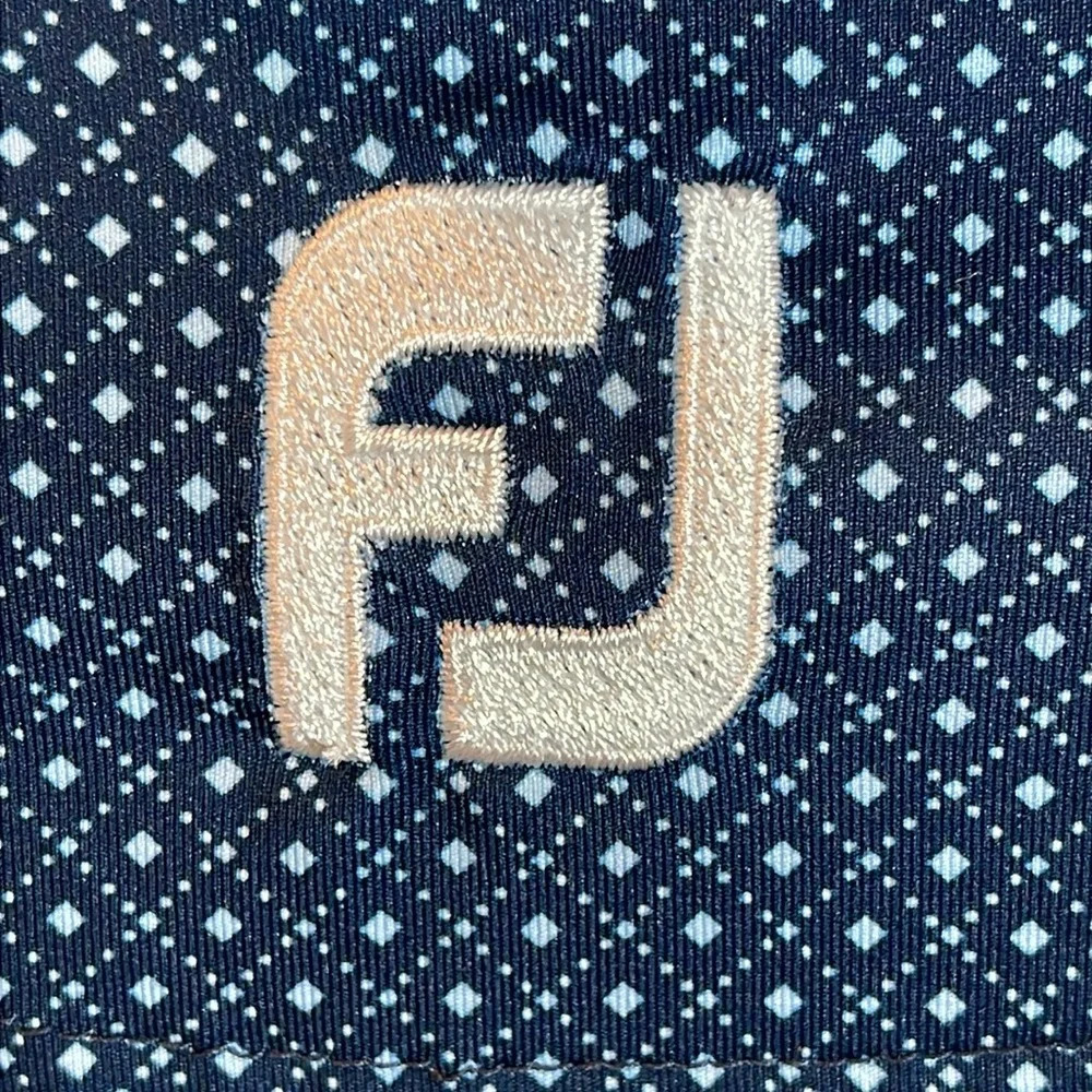 FootJoy Dot Geo Lisle Men's polo in blue size Large - Picture 8 of 11